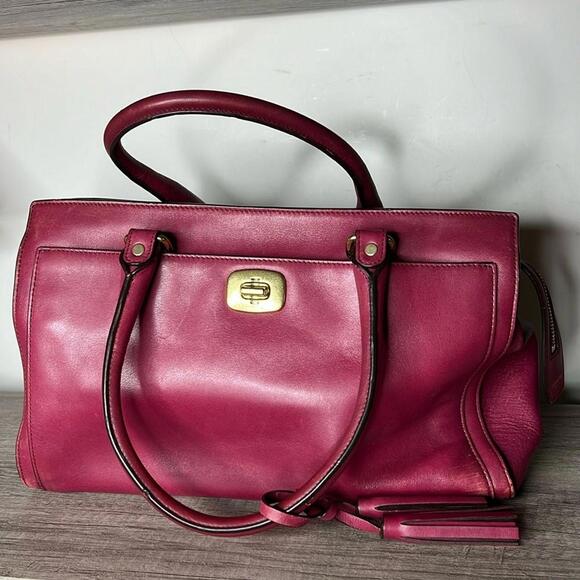 Coach Handbags - COACH Burgundy Legacy Chelsea Carryall Bag Purse Glove leather